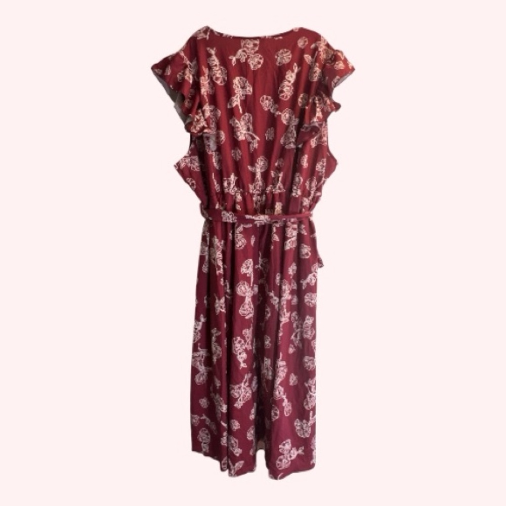 BloomChic Burgundy Floral Maxi Dress - Picture 5 of 5